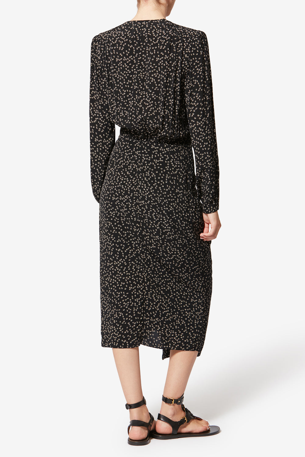 Daylia flowing origami print dress - Black - Woman - 5