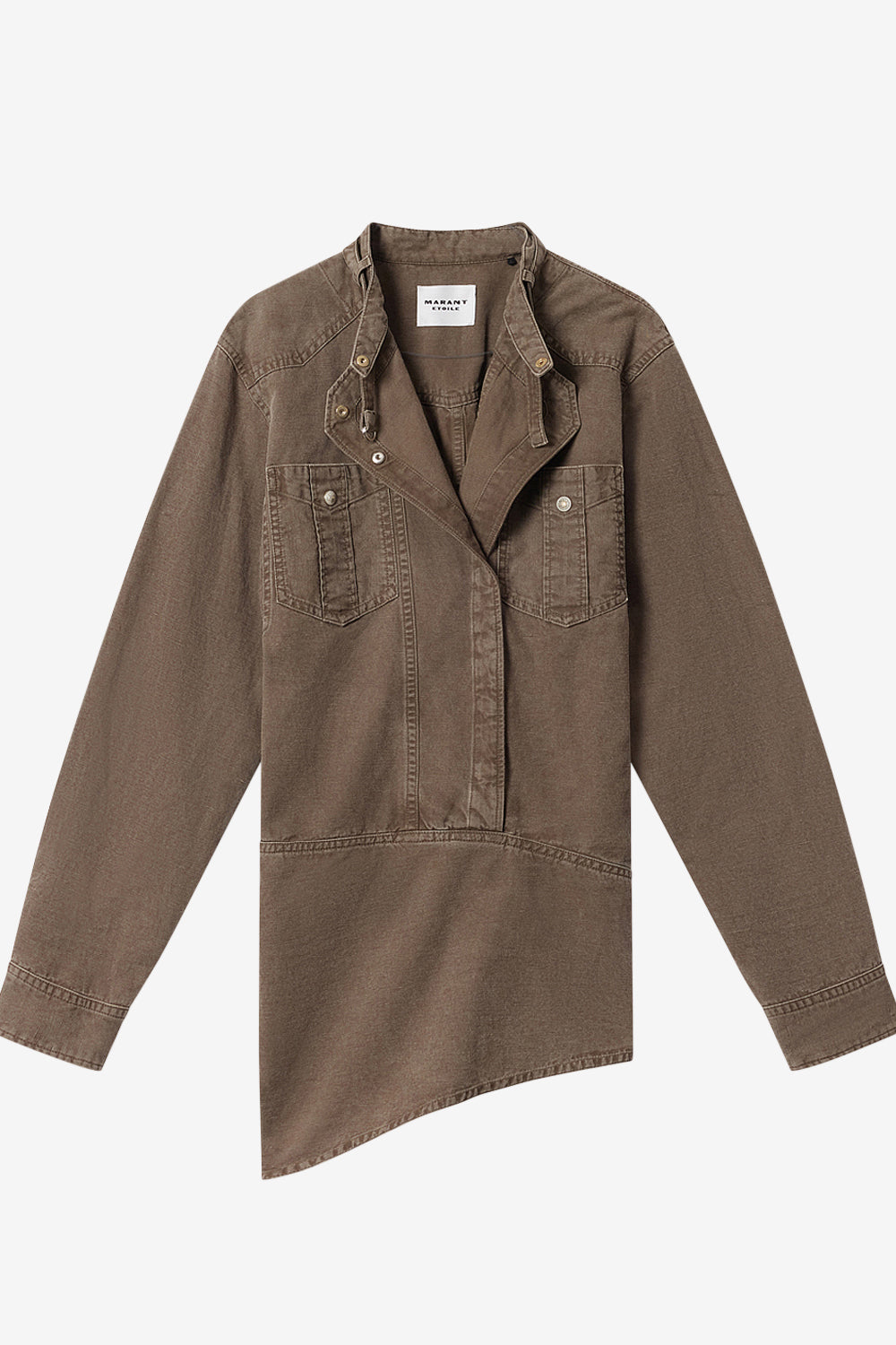 Abito a camicia nouria in denim di cotone leggero - Dark bronze - Woman - 1