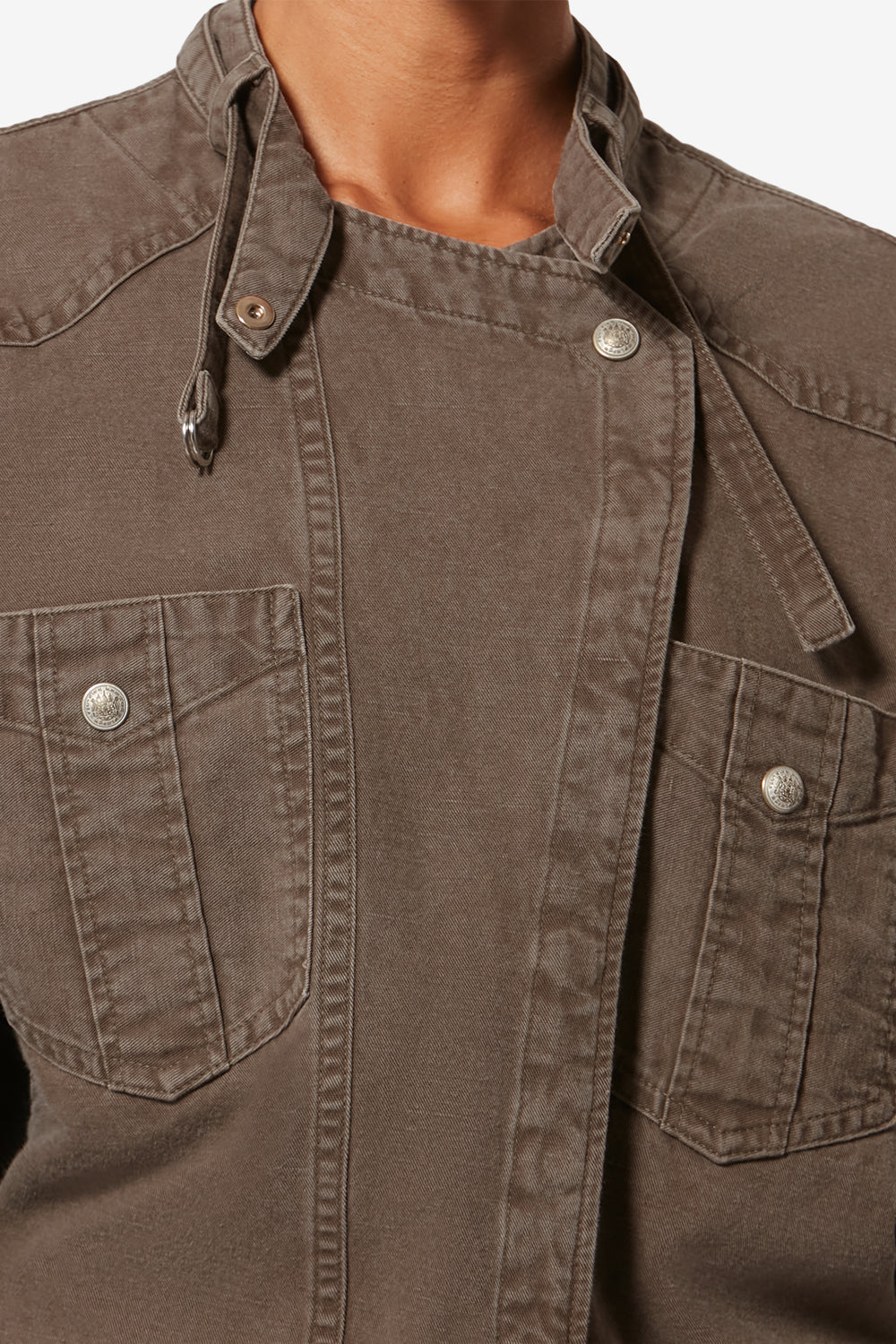 Abito a camicia nouria in denim di cotone leggero - Dark bronze - Woman - 3