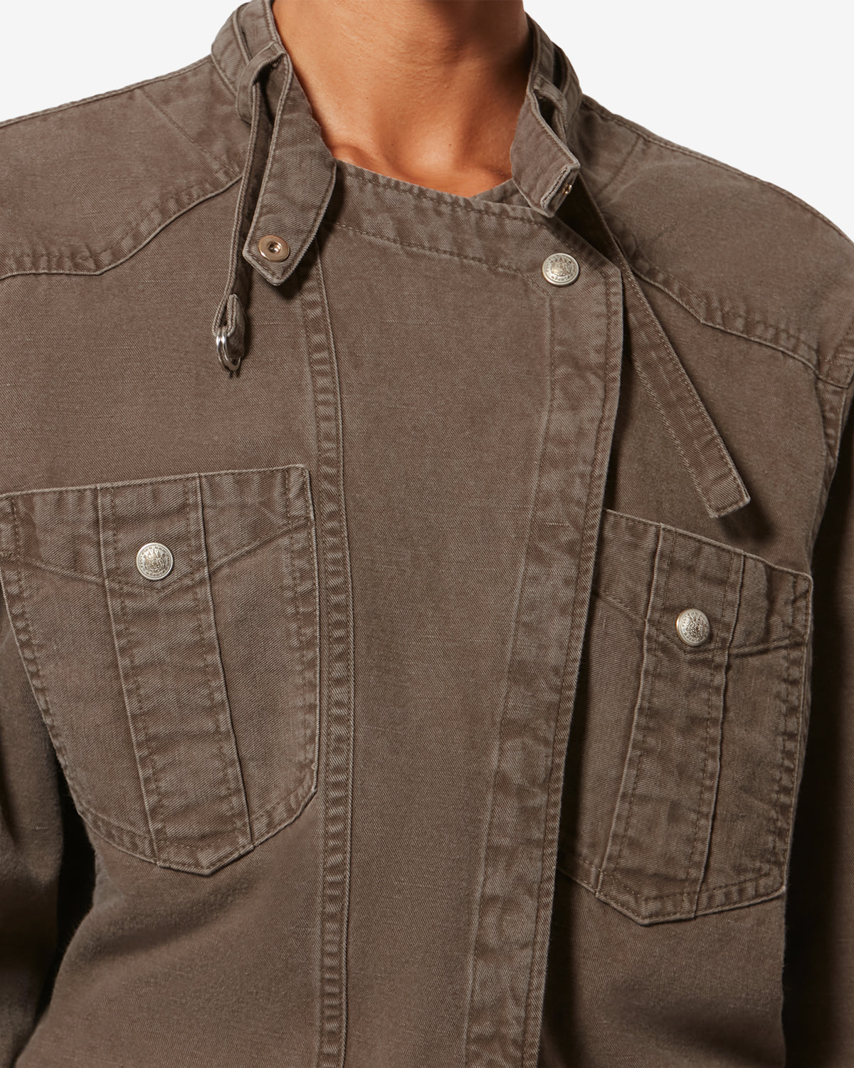 Abito a camicia nouria in denim di cotone leggero - Dark bronze - Woman - 2