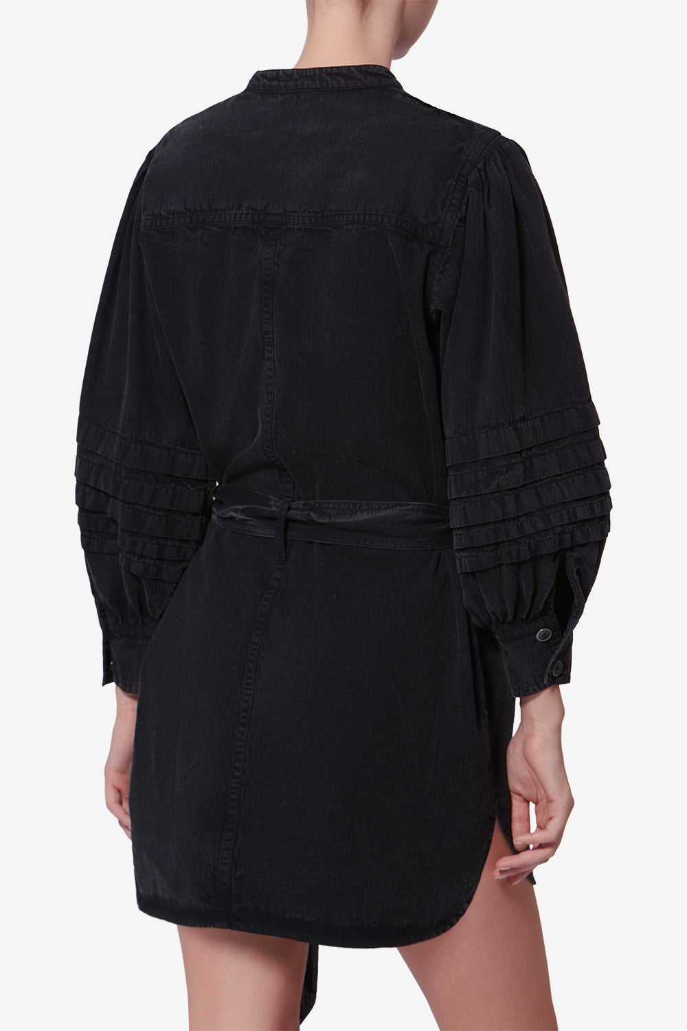 Abito a camicia in chambray délavé moe - Nero lavato - Woman - 5