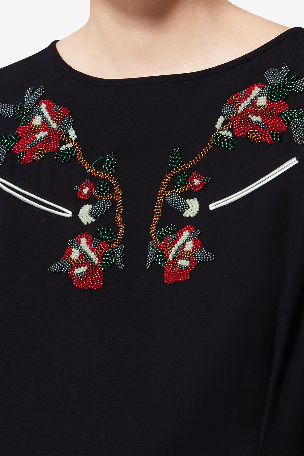 Abito corto in cady con perle youma - Nero - Woman - 3