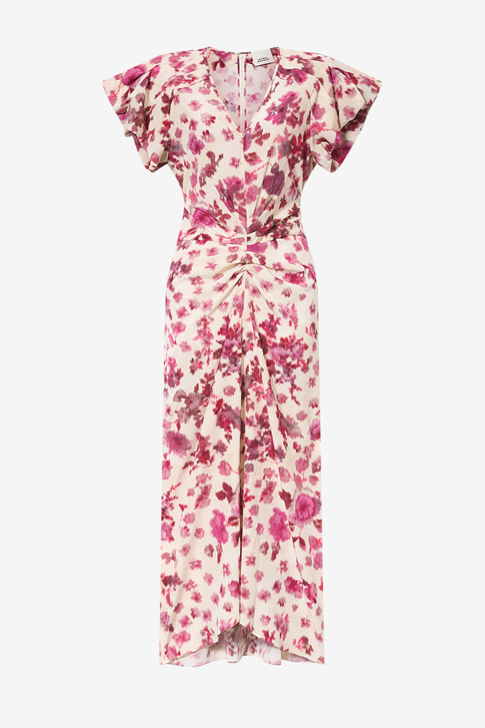 Abito midi in seta stretch stampata terenae - Rosa - Woman - 1