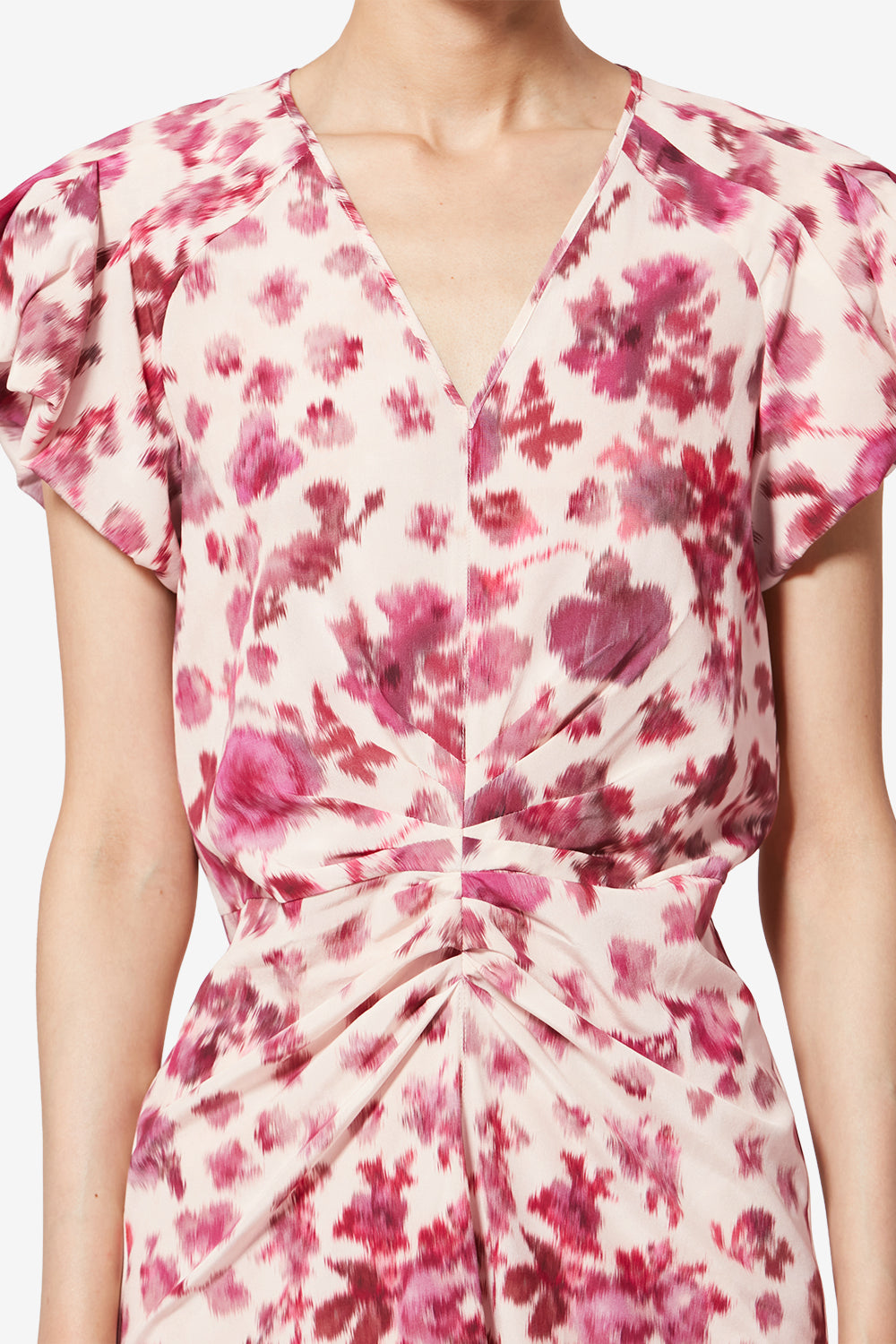 Abito midi in seta stretch stampata terenae - Rosa - Woman - 3