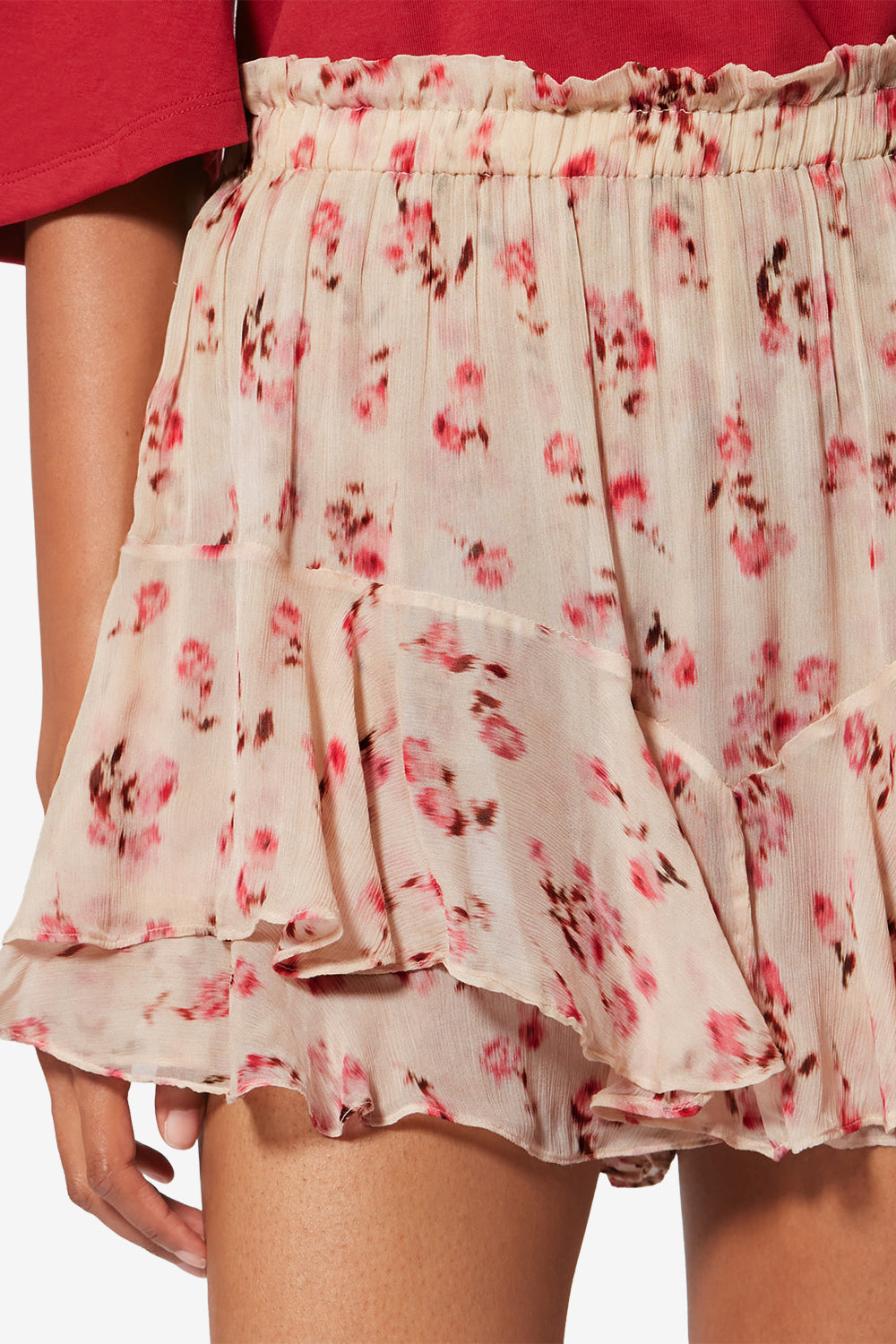 Flowing printed muslin shorts - Beige - Woman - 3