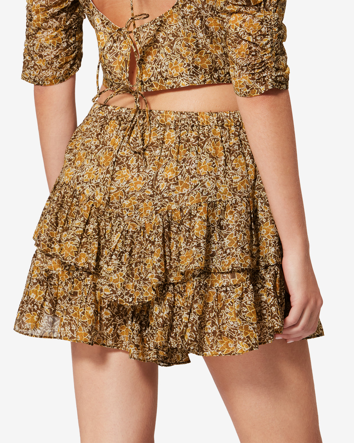 Shorts jocadia in voile di cotone biologico con stampa - Cachi - Woman - 4