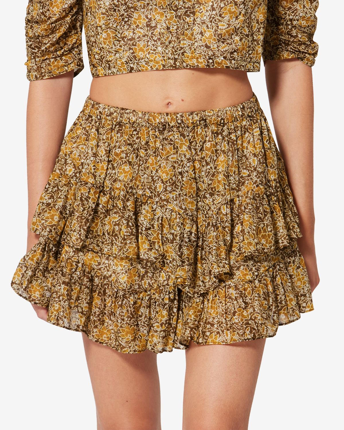 Shorts jocadia in voile di cotone biologico con stampa - Cachi - Woman - 3