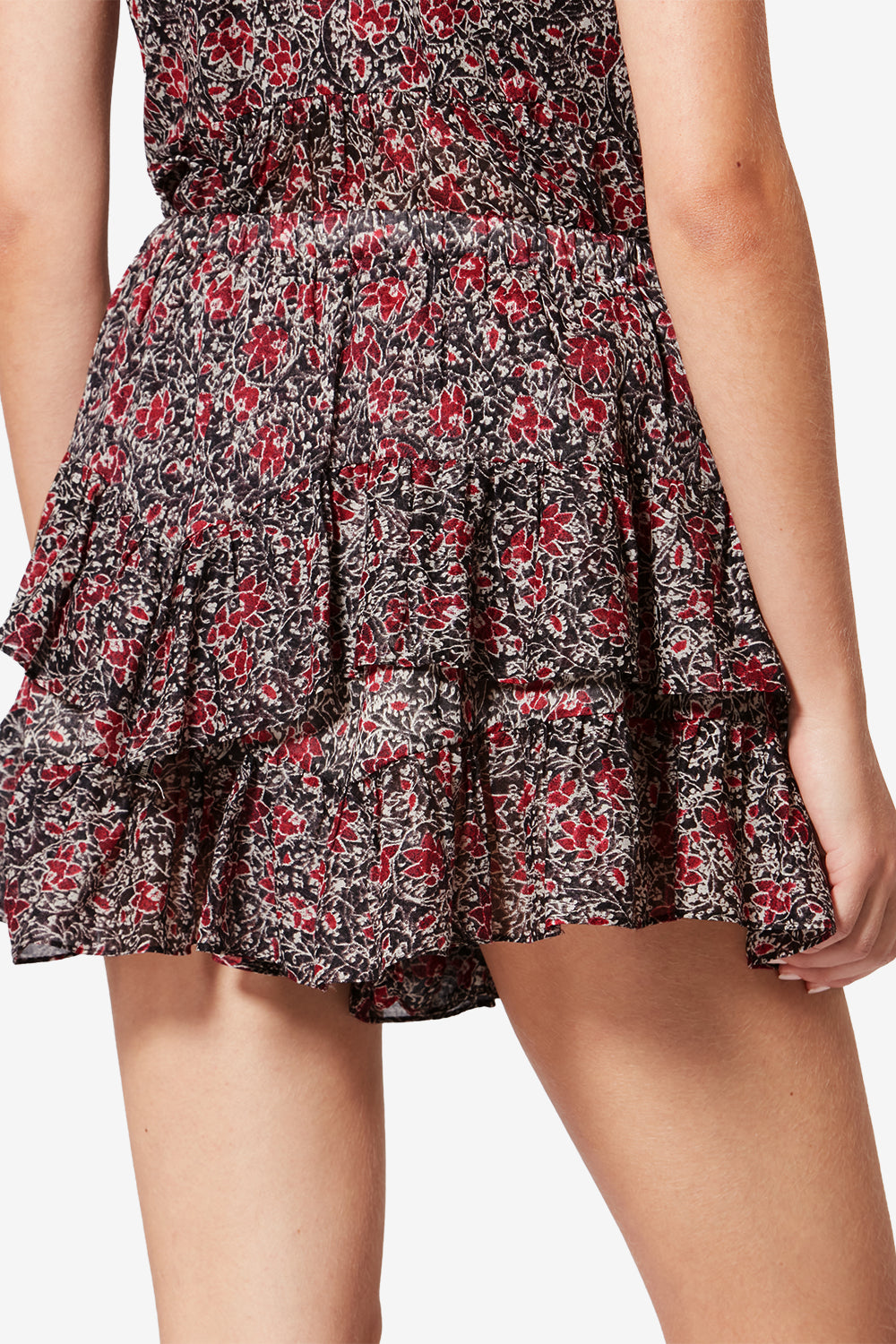 Shorts jocadia in voile di cotone biologico con stampa - Crushed berry - Woman - 5