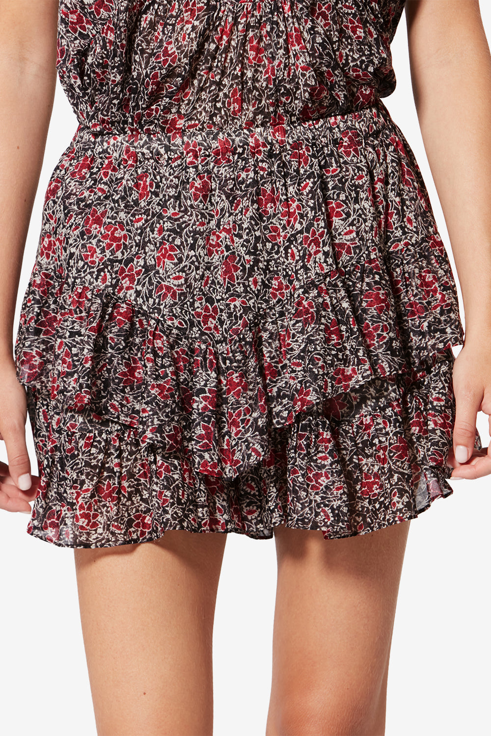 Shorts jocadia in voile di cotone biologico con stampa - Crushed berry - Woman - 4