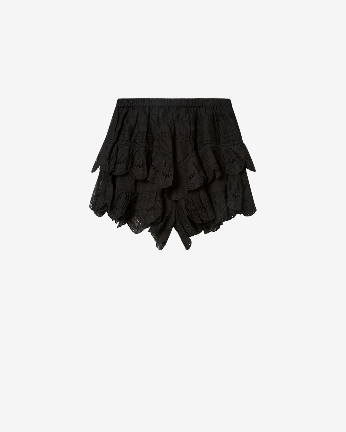 Shorts jocadia in cotone e pizzo a fiori - Nero - Woman - 5