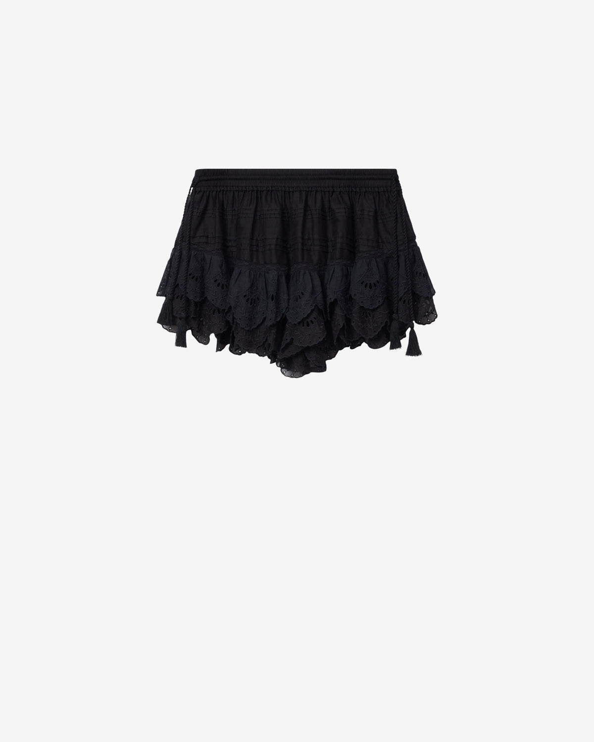 Shorts corti puria con ricami in cotone - Nero - Woman - 5