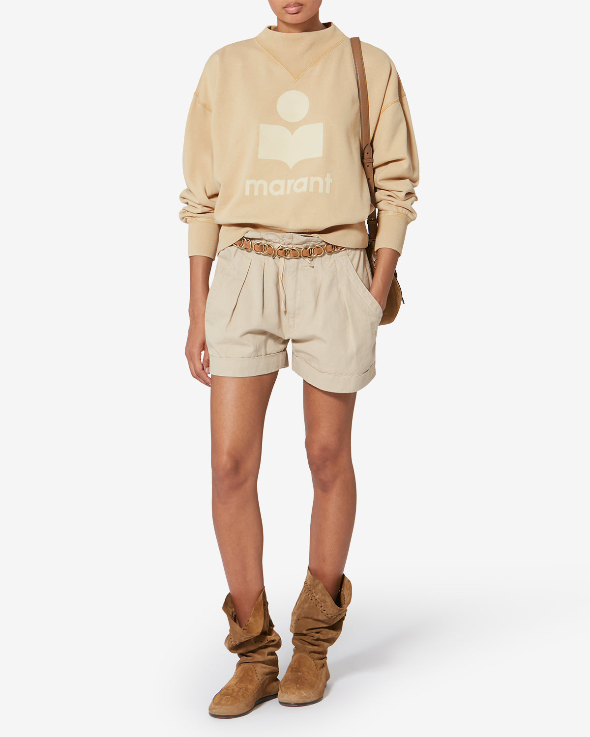 Sweatshirt moby aus baumwolle mit logo - Light ochre - Woman - 1