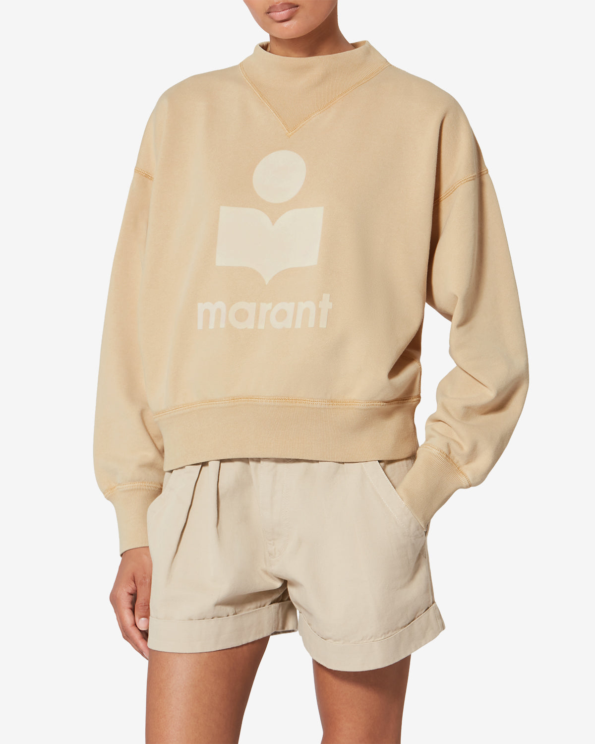 Sweatshirt moby aus baumwolle mit logo - Light ochre - Woman - 3