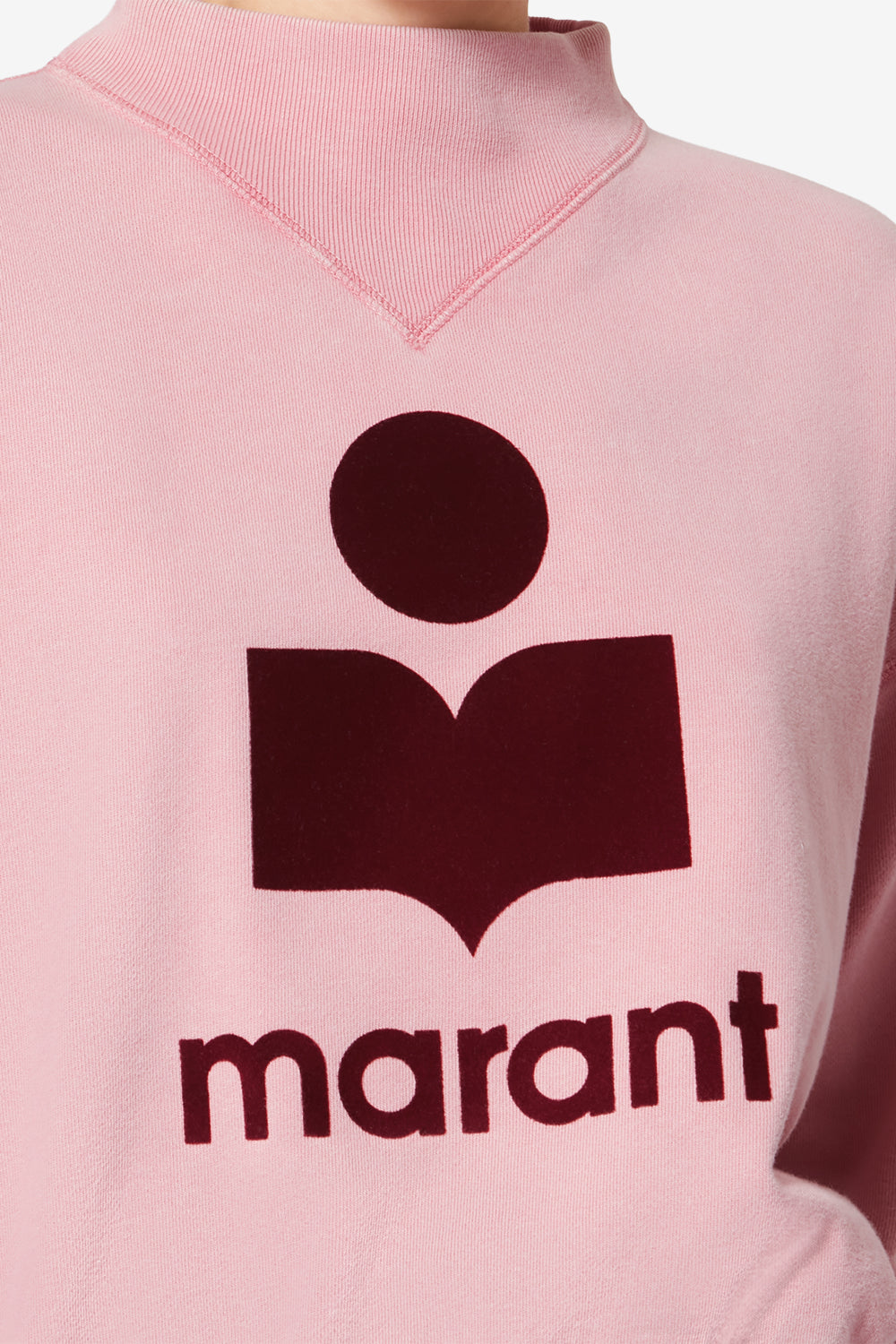 Moby cotton sweatshirt with logo - Bubblegum-burgundy - Woman - 3