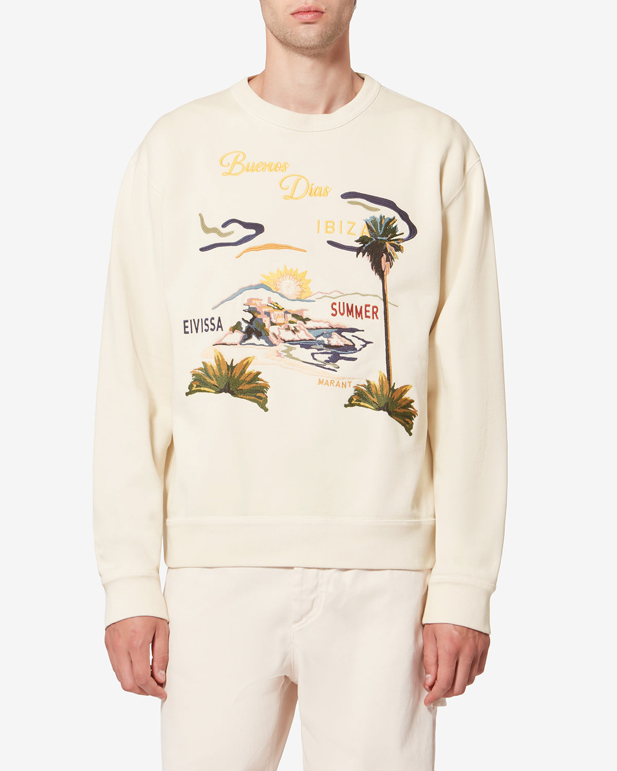 Mikoy embroidered cotton sweatshirt - Ecru - Man - 3