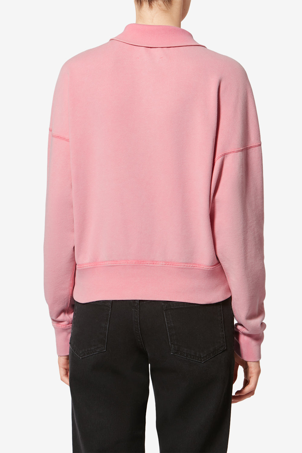 Ross cotton stand-up collar sweatshirt - Bubblegum-burgundy - Woman - 5