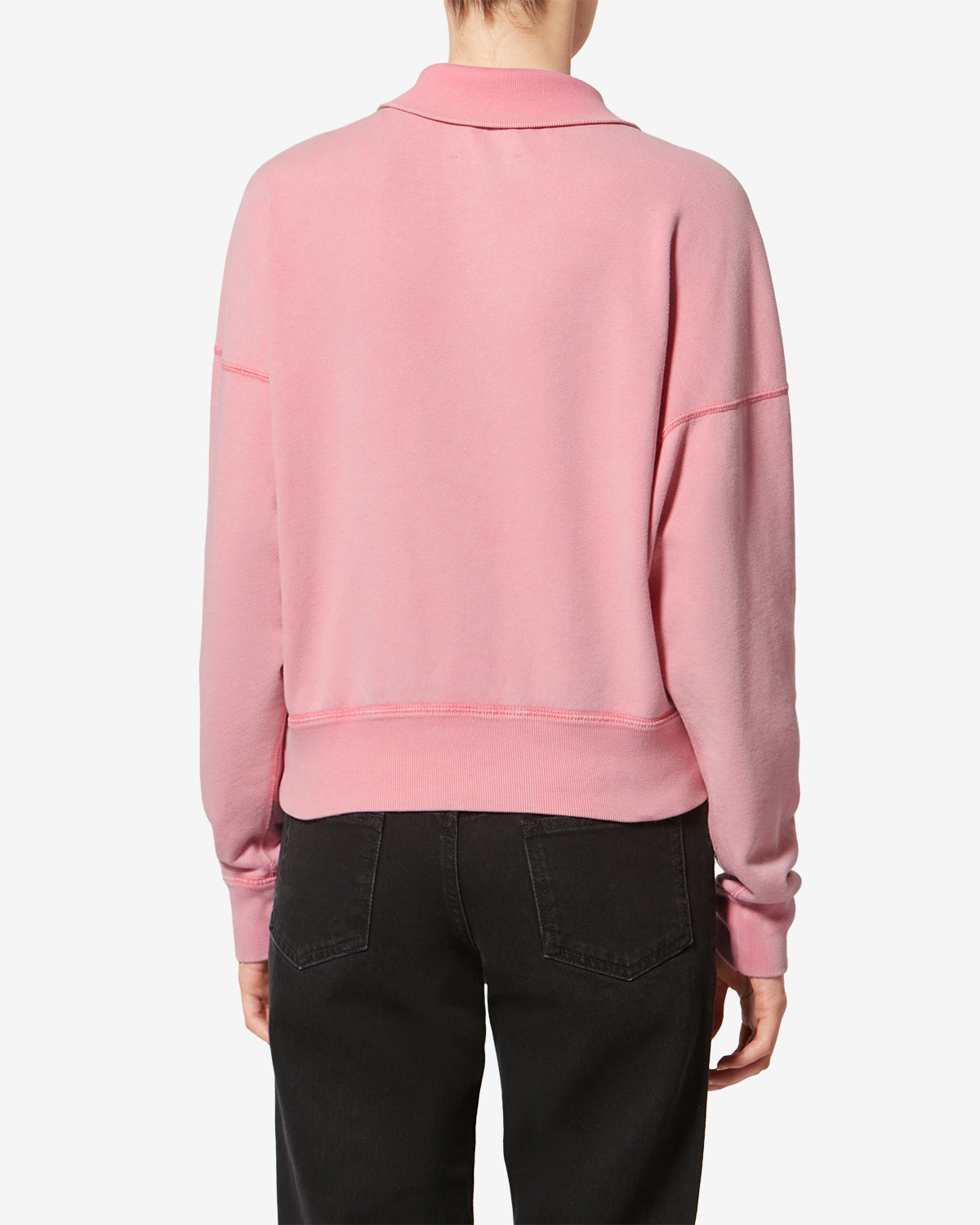 Ross cotton stand-up collar sweatshirt - Bubblegum-burgundy - Woman - 4