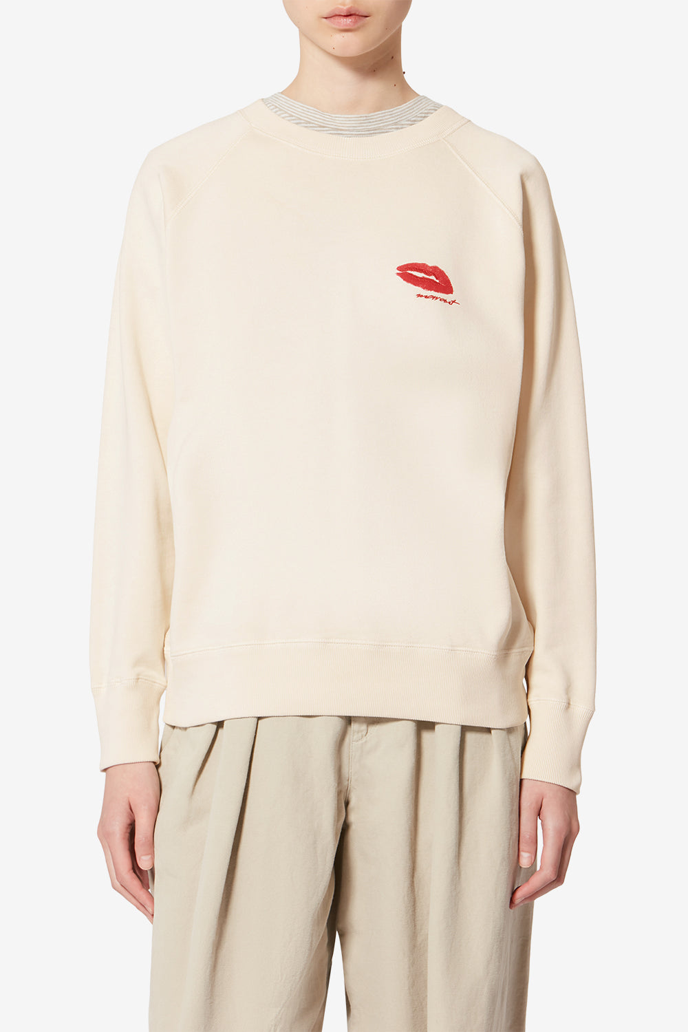 Felpa millyny in cotone con logo - Ecru - Woman - 4