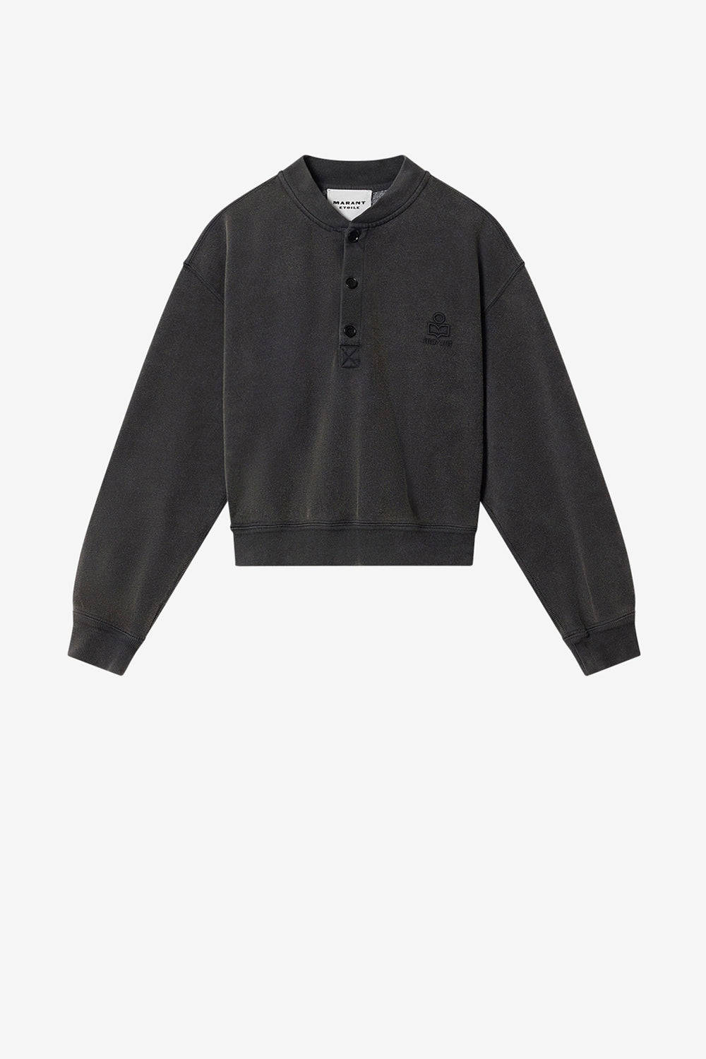 Felpa simony in cotone con logo - Nero lavato - Woman - 1