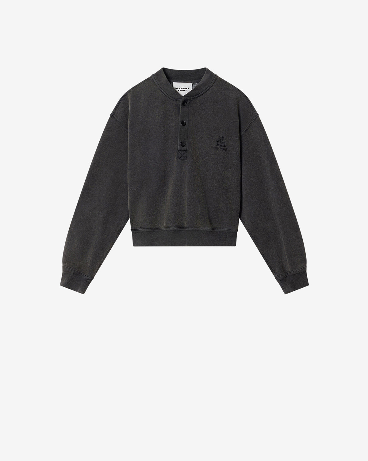 Felpa simony in cotone con logo - Nero lavato - Woman - 5