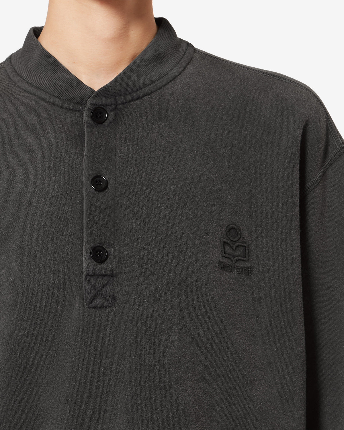 Felpa simony in cotone con logo - Nero lavato - Woman - 2