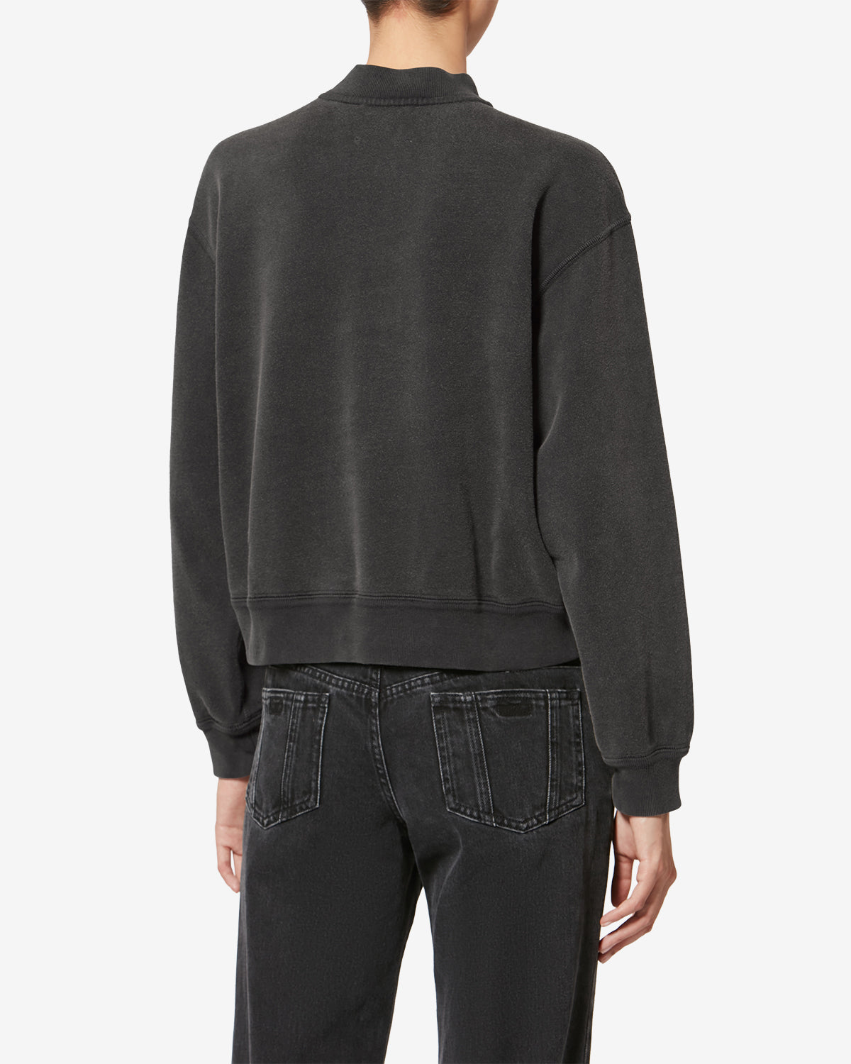 Felpa simony in cotone con logo - Nero lavato - Woman - 4