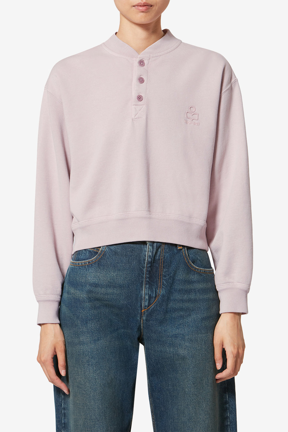 Simony ロゴ コットン スウェットシャツ - Light pink - Woman - 4