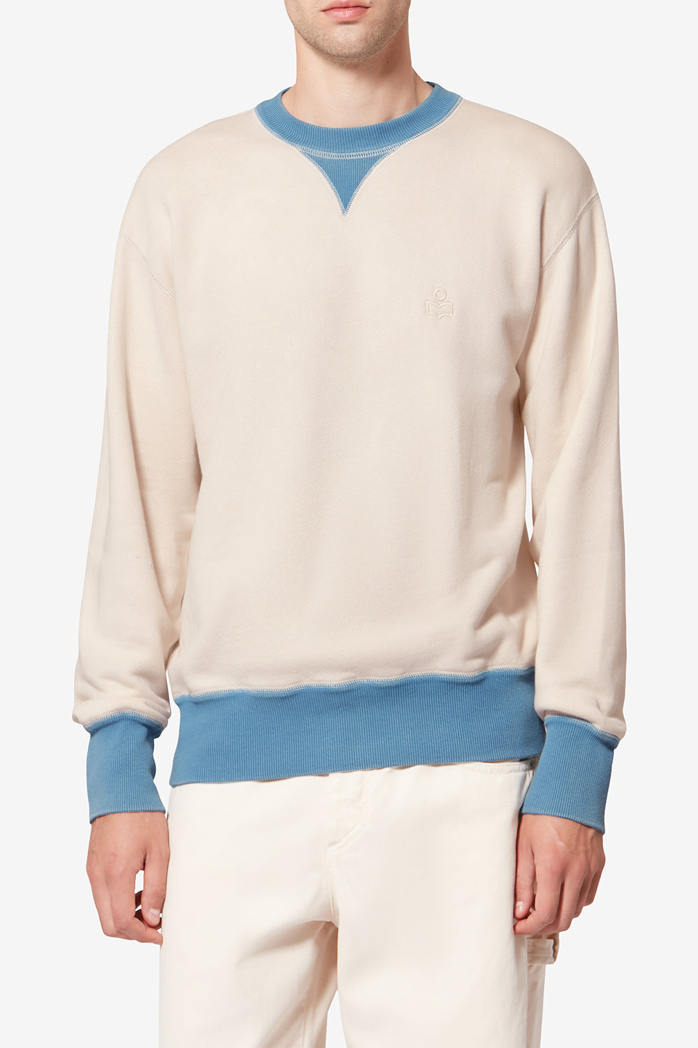 Miker embroidered cotton sweatshirt - Ecru - Man - 4