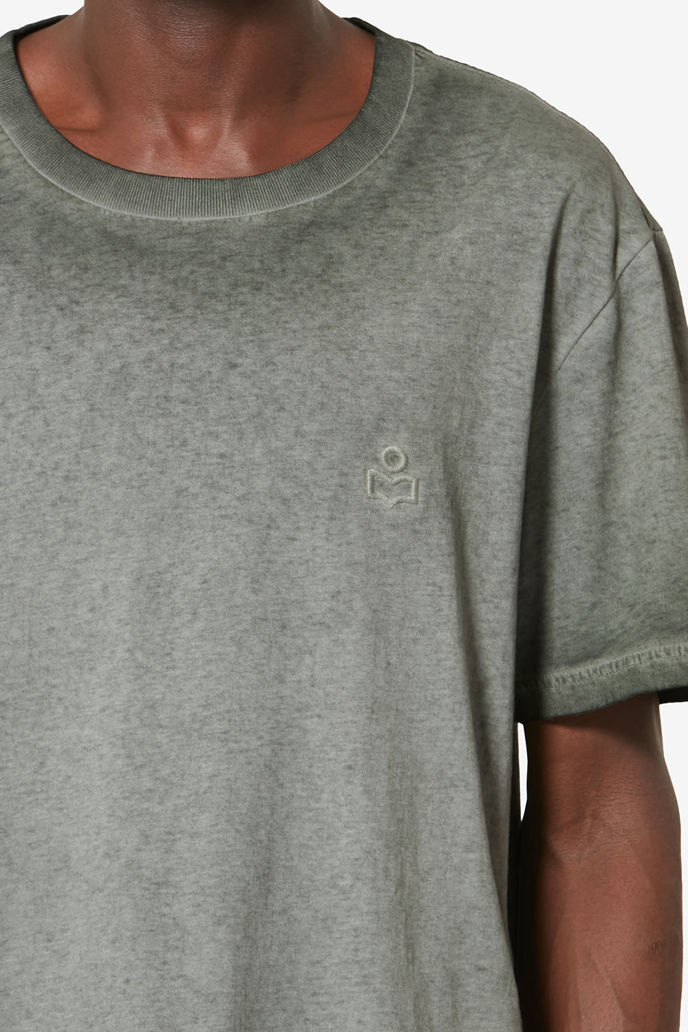 Camiseta de manga corta honoré en algodón lavado vintage - Caqui - Man - 3