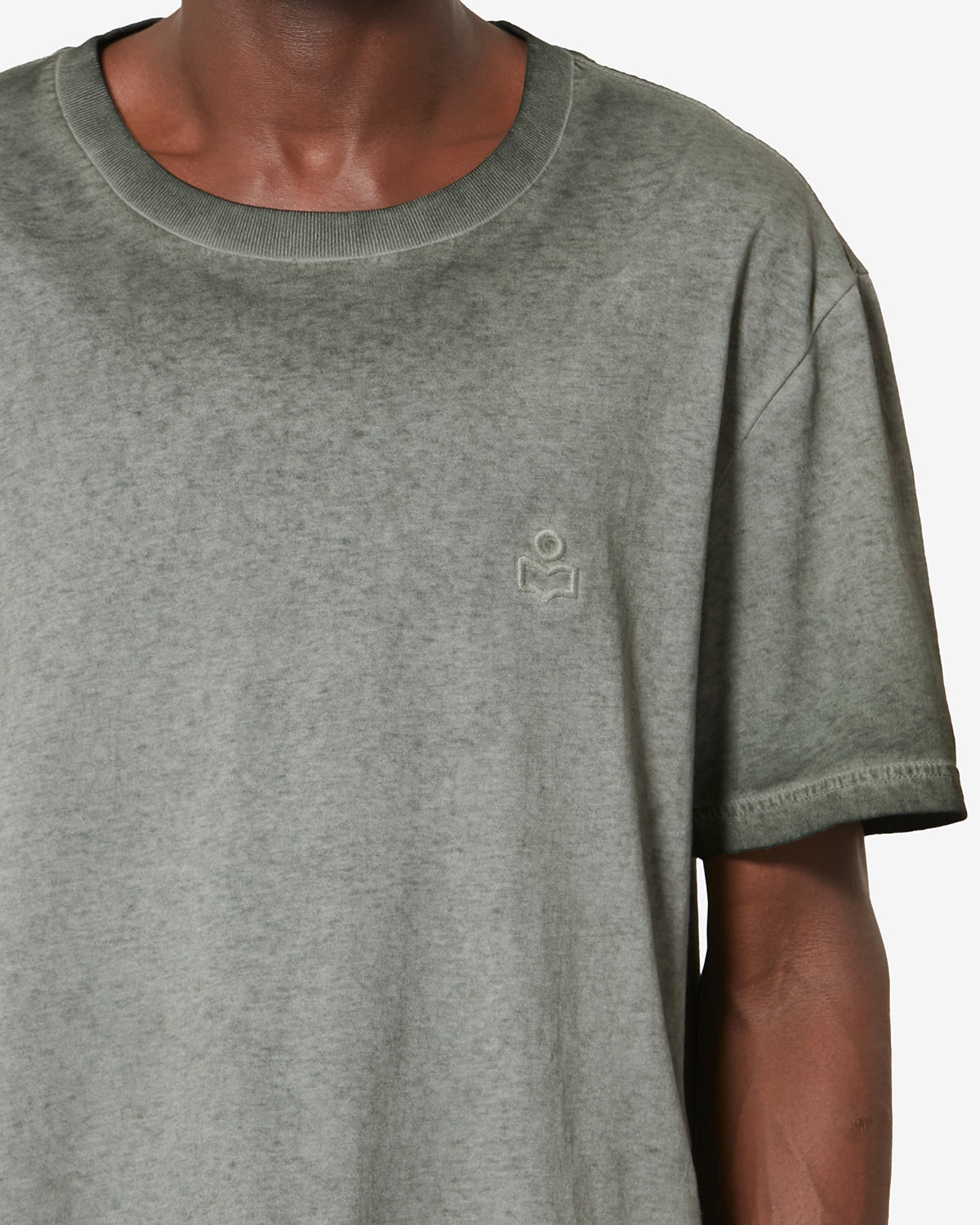 Camiseta de manga corta honoré en algodón lavado vintage - Caqui - Man - 2