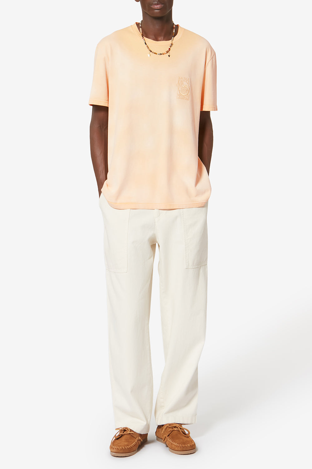 Honoré short-sleeve faded cotton t-shirt - Sunset - Man - 2