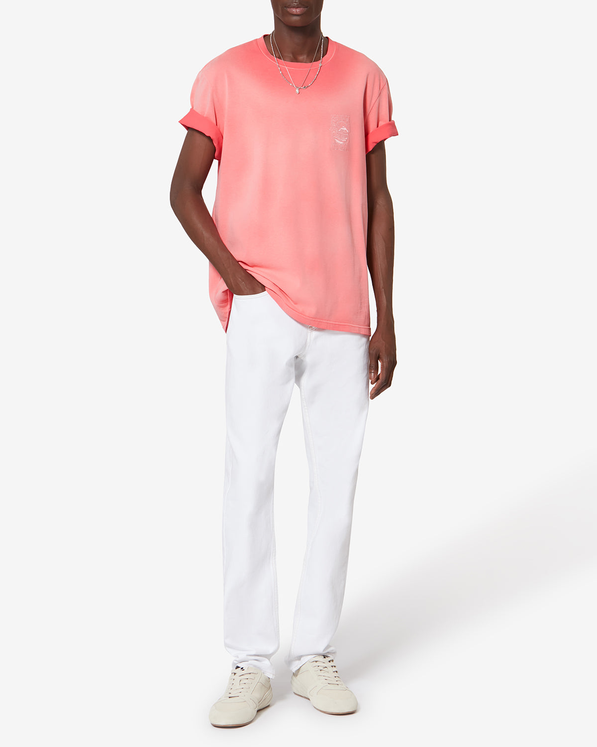 Honoré faded cotton t-shirt - Pink - Man - 1