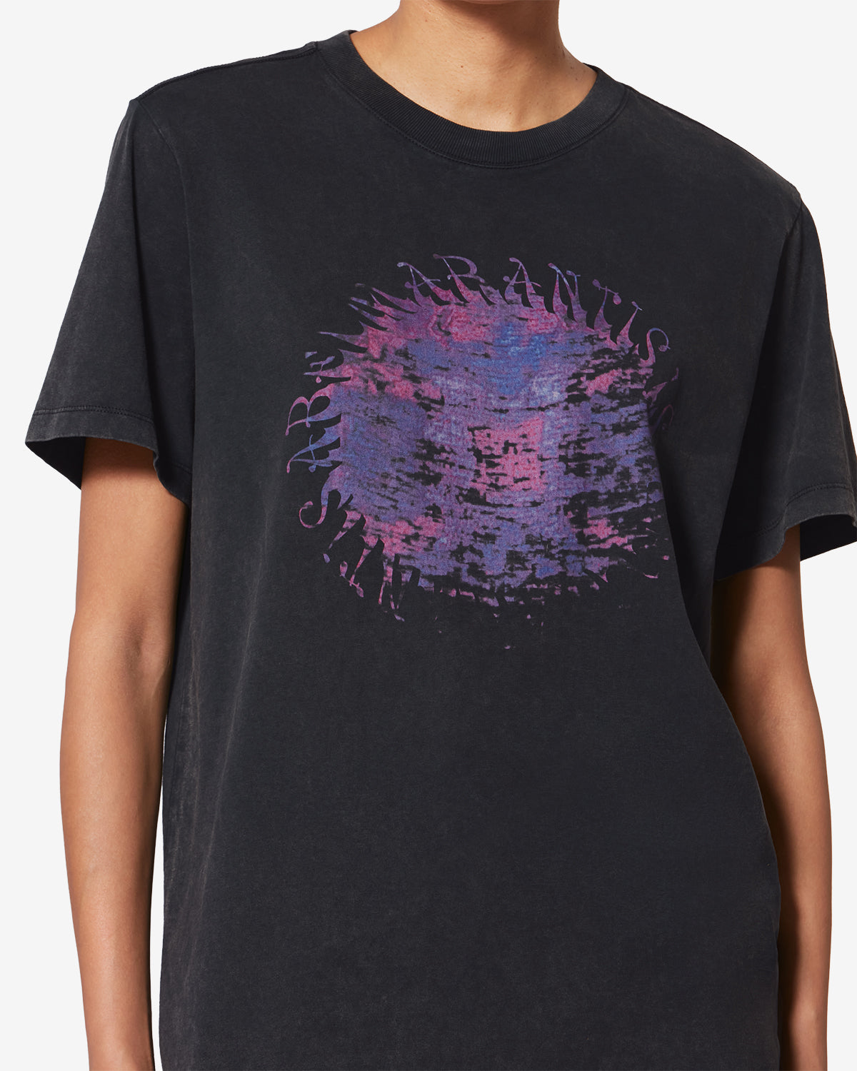 Camiseta zoeline de algodón estampada - Negro lavado - Woman - 2