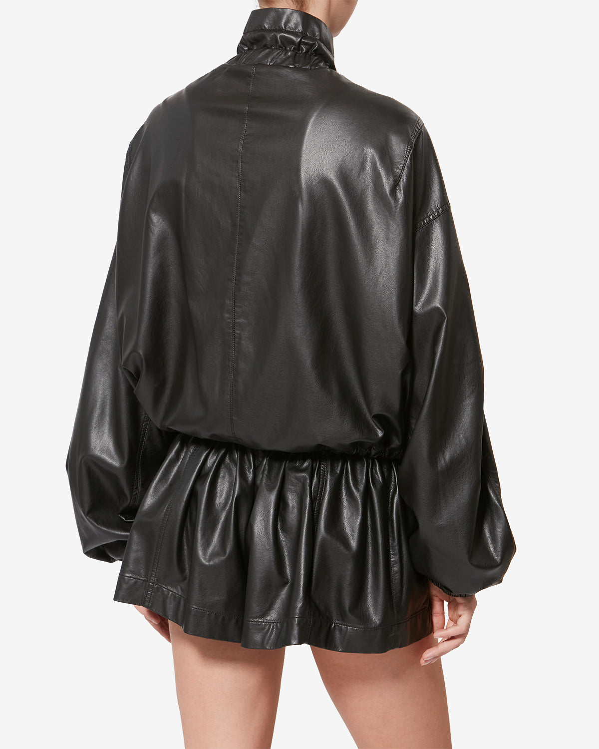 Neela jacket in fine and supple faux leather - Black - Woman - 4