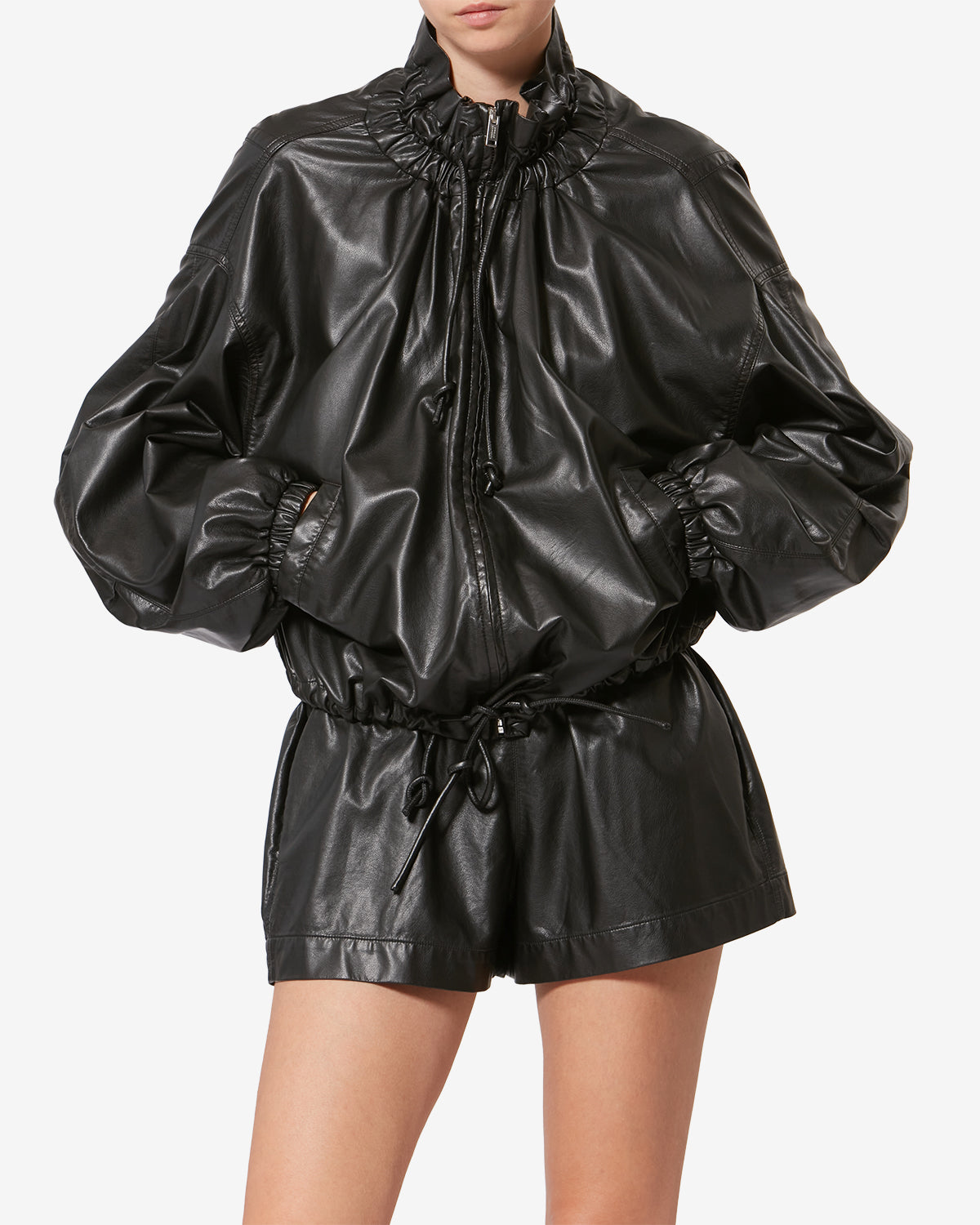 Neela jacket in fine and supple faux leather - Black - Woman - 3