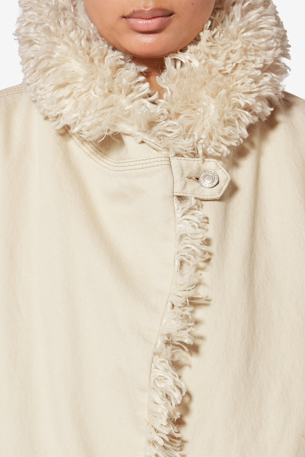 Giacca charone in denim - Ecru - Woman - 3