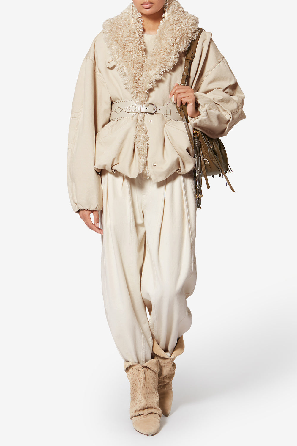 Giacca charone in denim - Ecru - Woman - 2