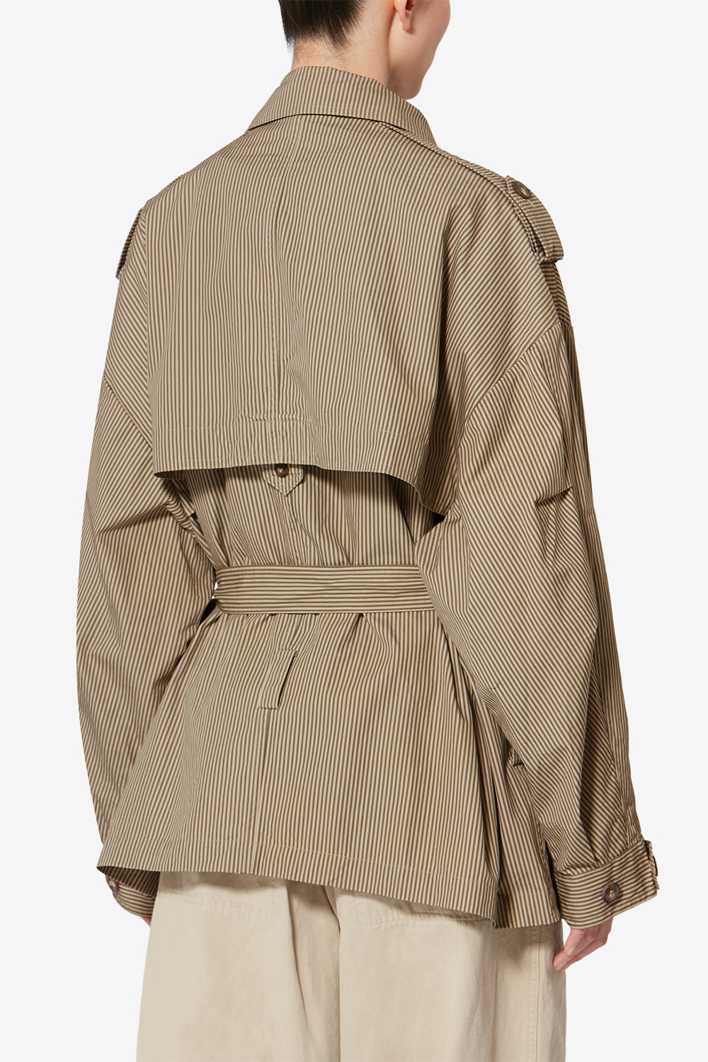 Giacca claya in cotone a righe - Beige-khaki - Woman - 5