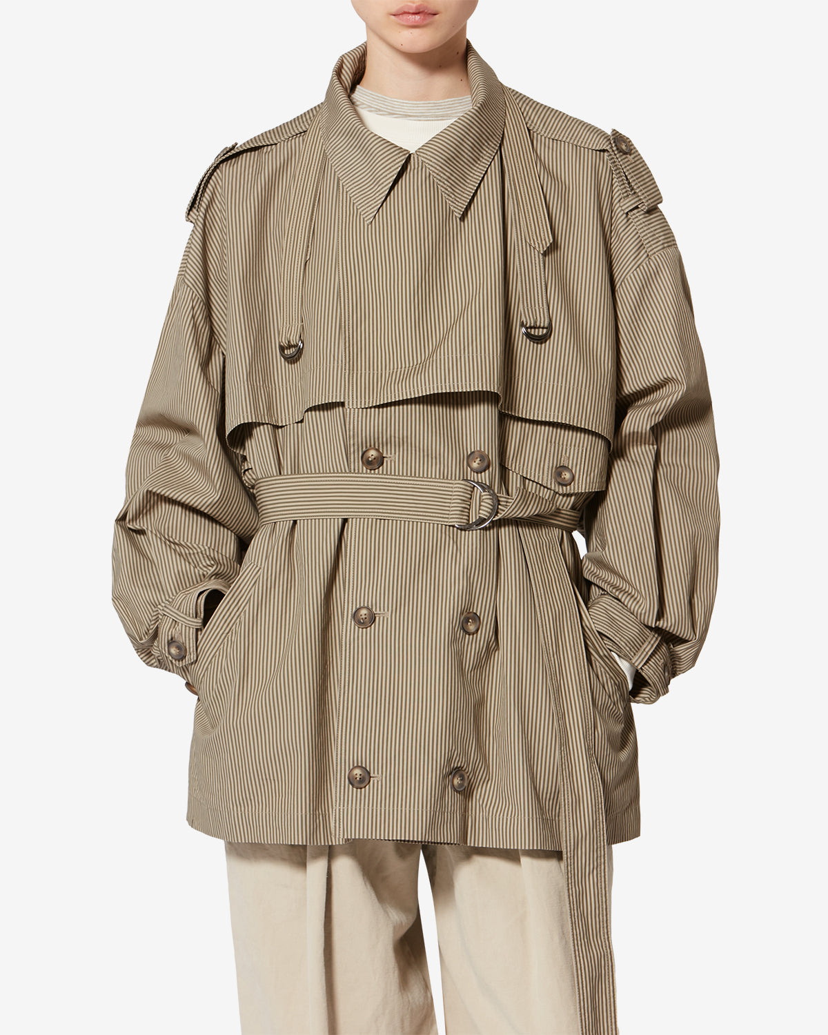 Giacca claya in cotone a righe - Beige-khaki - Woman - 3