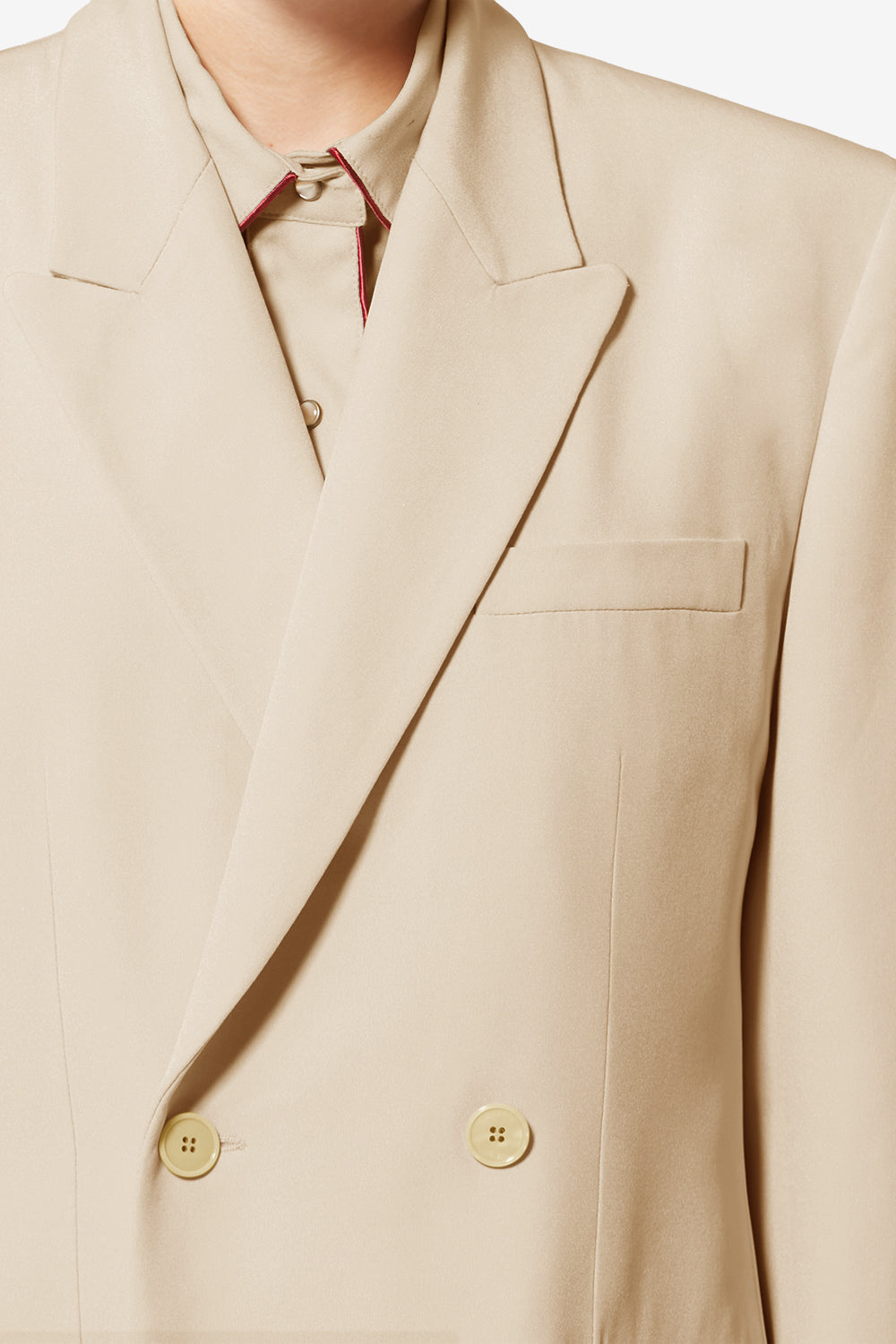 Veste calie en crepe de soie - Écru - Woman - 3