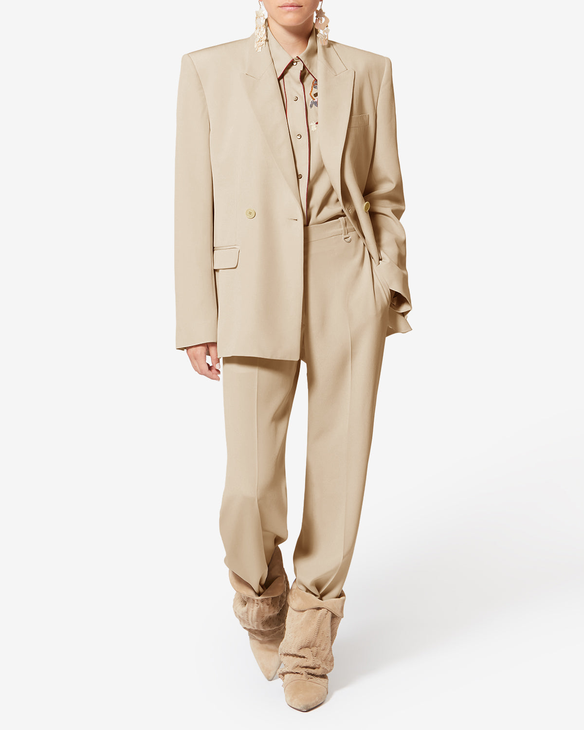 Calie シルククレープ ジャケット - 生成り - Woman - 1