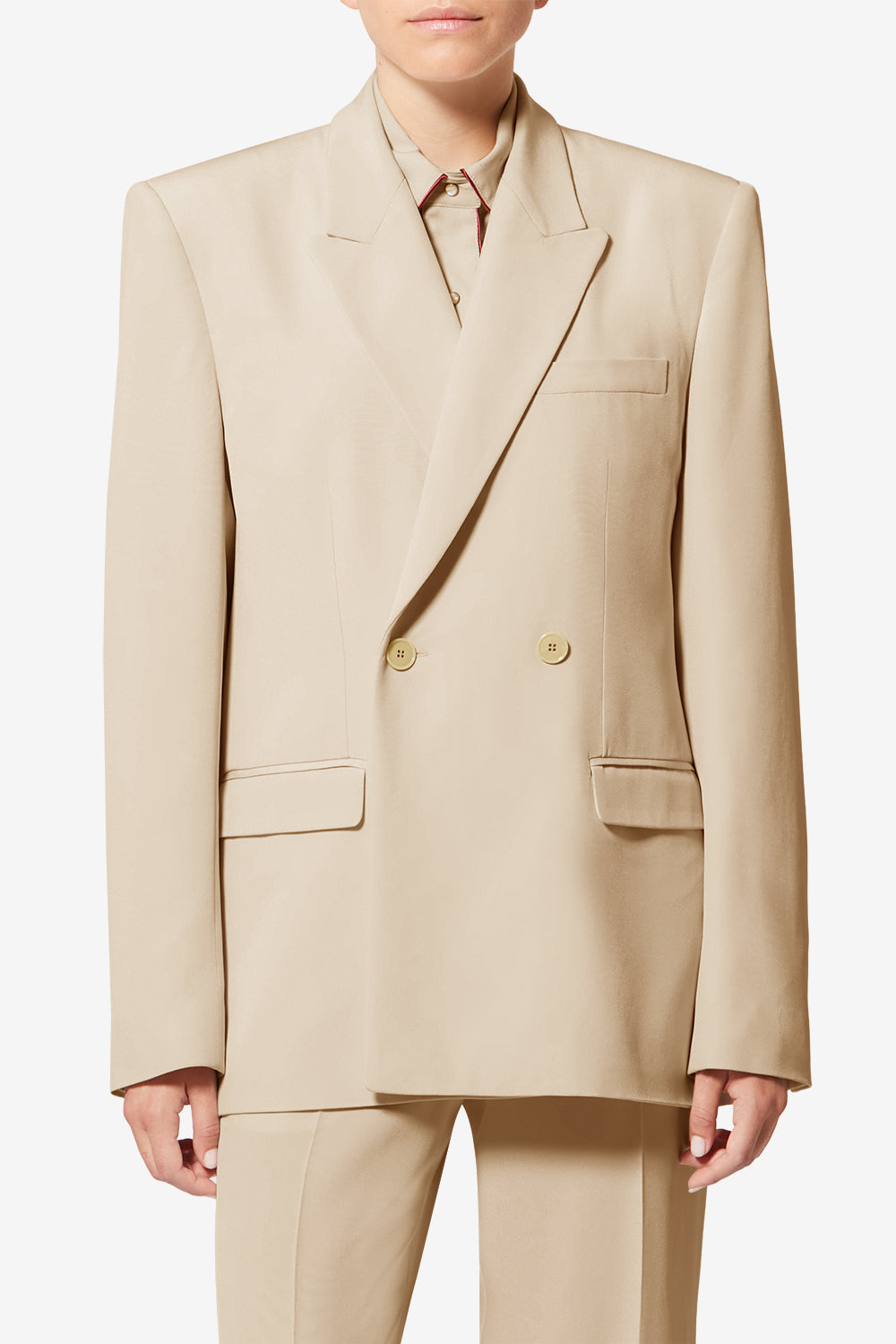 Veste calie en crepe de soie - Écru - Woman - 4