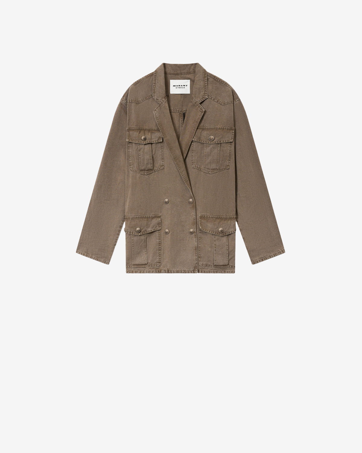 Chaqueta nevala en lona de lino y algodón - Dark bronze - Woman - 5