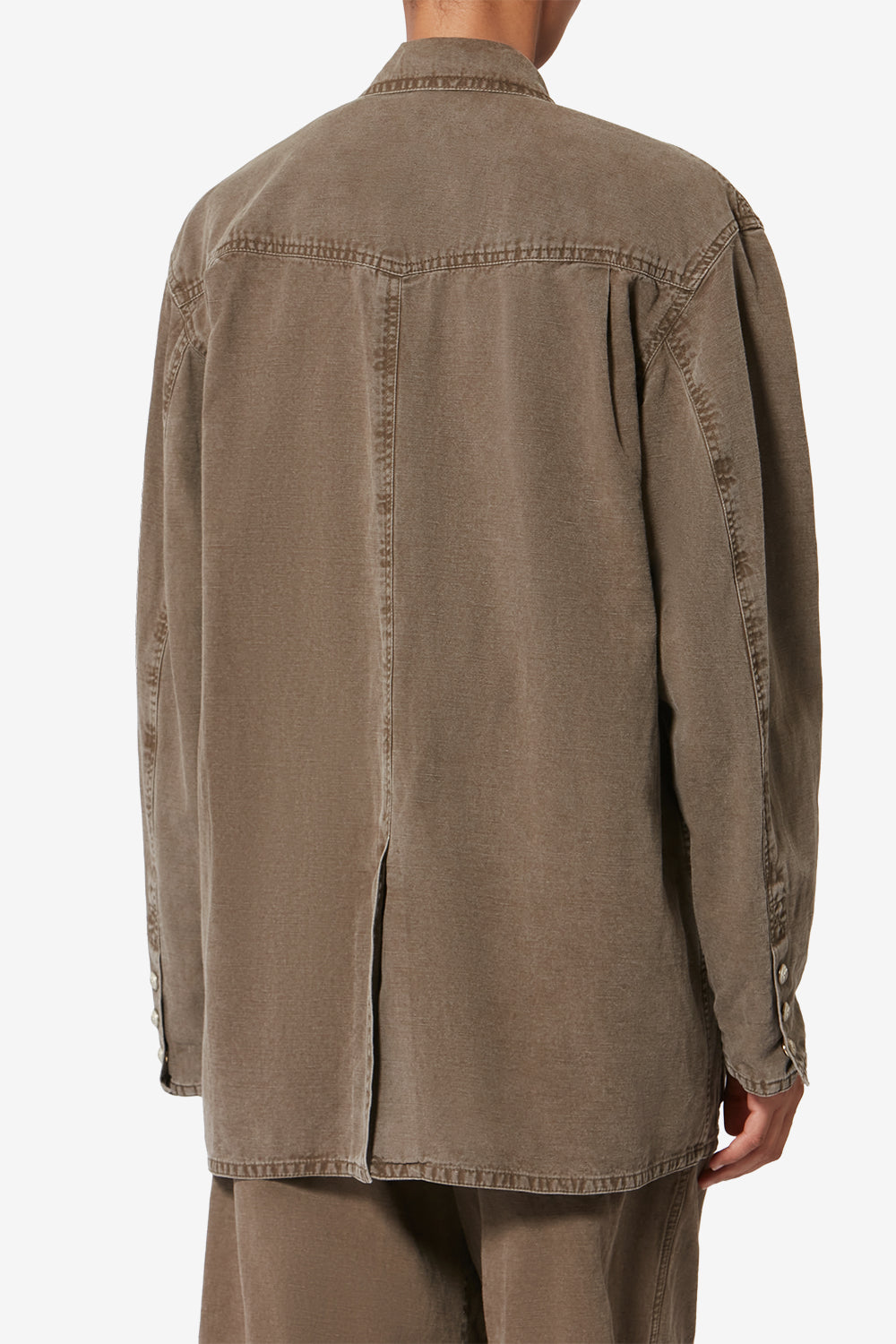 Chaqueta nevala en lona de lino y algodón - Dark bronze - Woman - 5