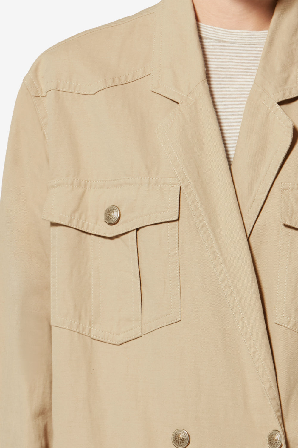 Chaqueta nevala en lona de lino y algodón - Beige - Woman - 3