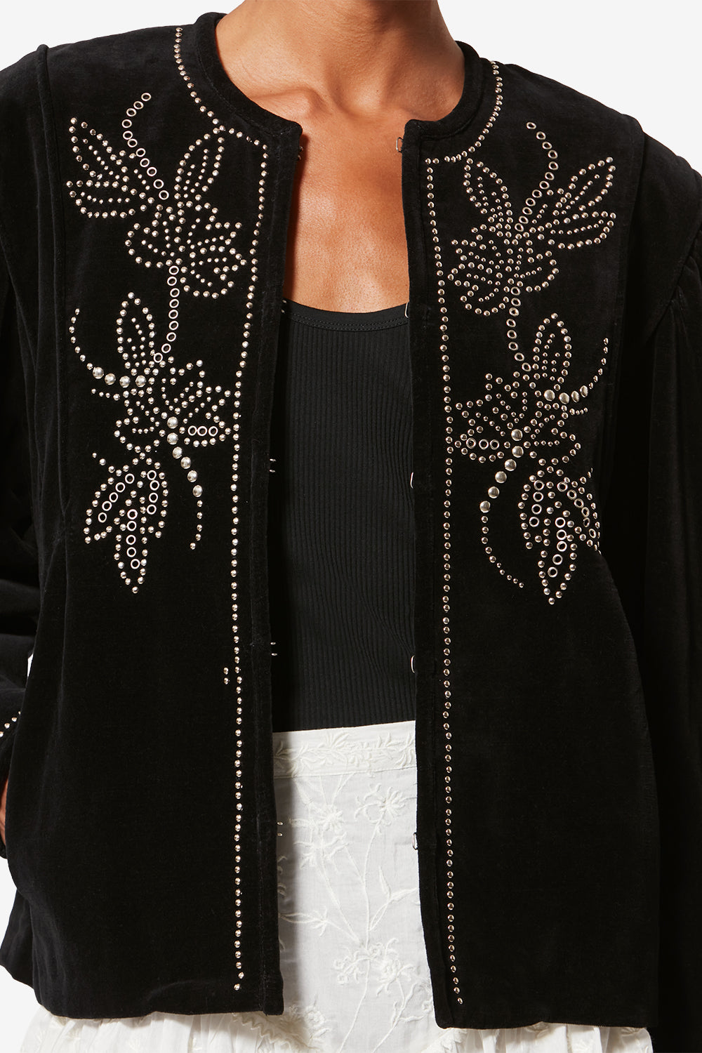 Pietra velvet jacket - Black - Woman - 3