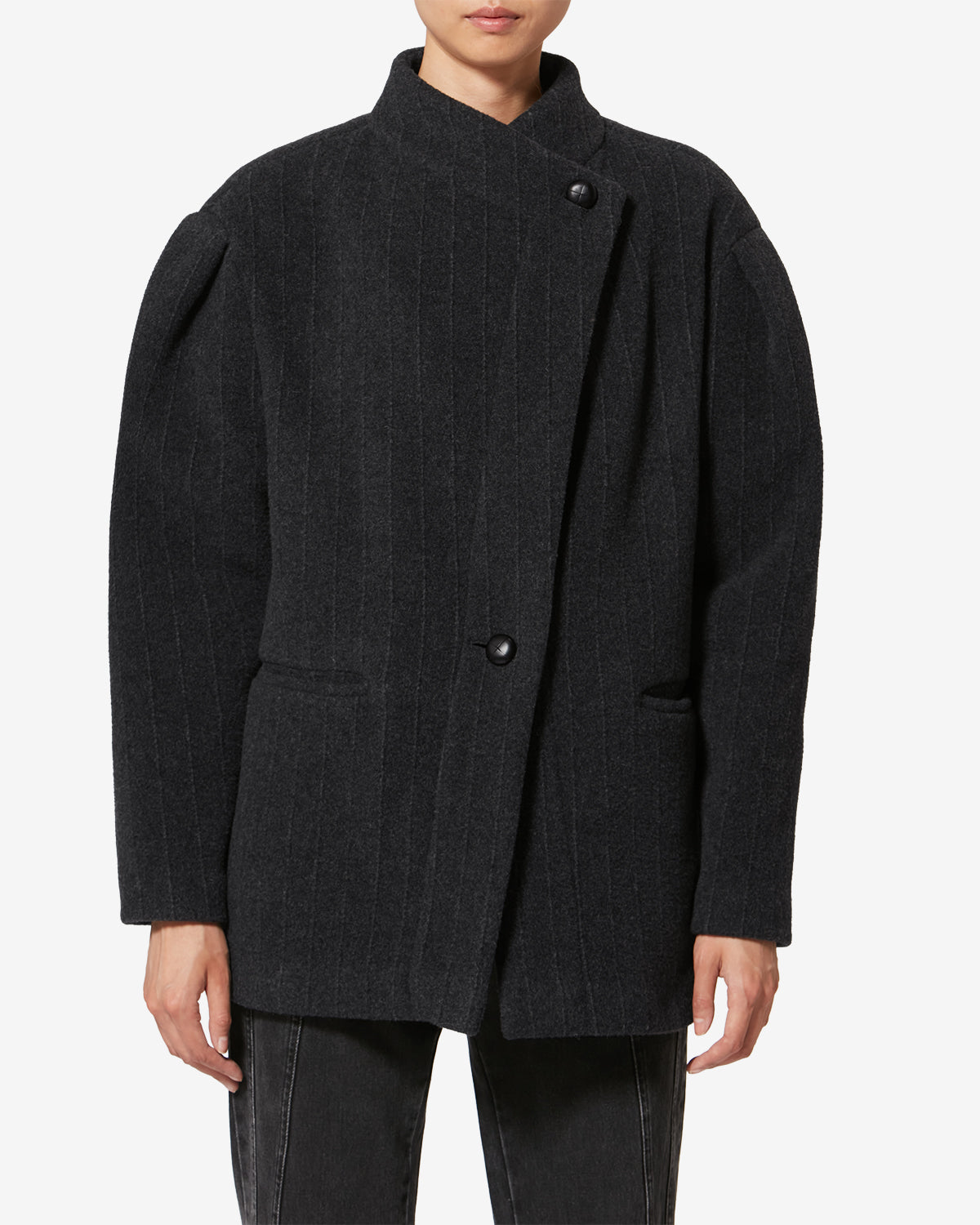 Chaqueta jabadine de lana - Anthracite - Woman - 3