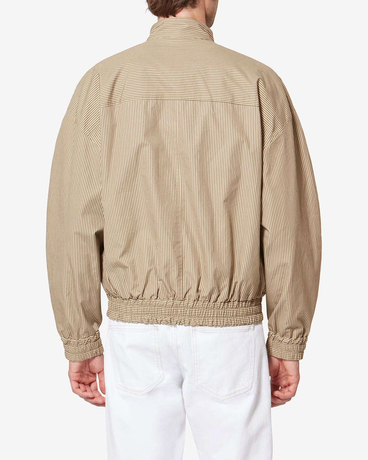 Giacca corto a righe in cotone - Beige-khaki - Man - 4