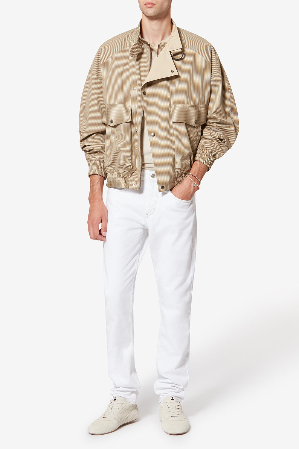 Corto コットン ストライプ入りジャケット - Beige-khaki - Man - 2